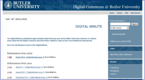 Digital Minute - Butler University Libraries - University Libraries - Butler University