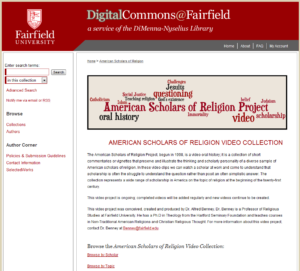 American Scholars of Religion Video Collection - DigitalCommons@Fairfield