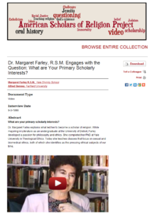 Dr. Margaret Farley, R.S.M. Interview